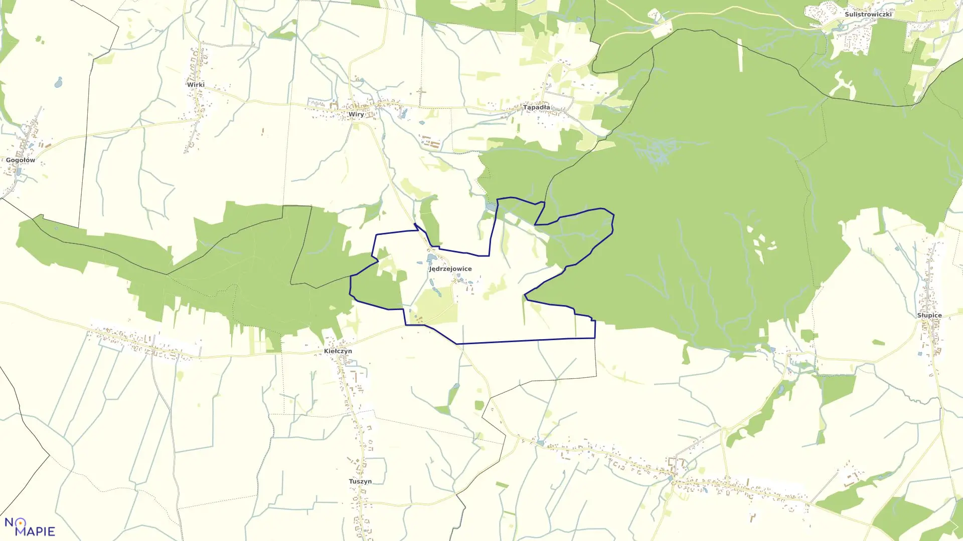 Mapa obrębu JĘDRZEJOWICE w gminie Dzierżoniów